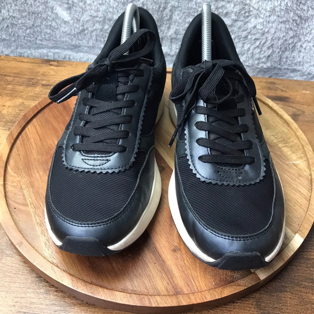Kizik Paris Sneakers Womens 9.5 Blk Mesh/Leather Slip On Hands Free Comfort Shoe - Picture 4 of 13